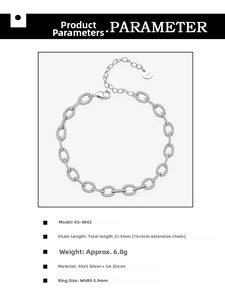 Détails du bracelet chaîne en argent S925 avec zircon 5A et largeur de 5,9 mm