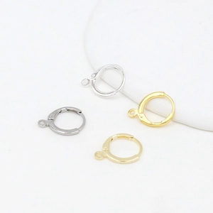 18K gold plated copper hoop earring clasps for DIY jewelry making in gold and silver