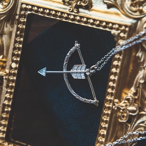 925 Sterling Silver Cupid Arrow Pendant Necklace Zirconia Heart Arrow Love Necklace Electroplated Geometric Jewelry For Women Men Gift
