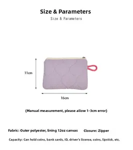 Close-up of a purple quilted storage pouch with durable zipper and canvas lining