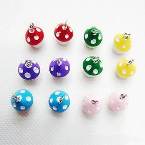 Detailed set of 12 colorful mushroom charms for DIY jewelry and keychain projects
