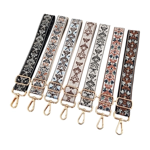 3.8cm thickened ethnic jacquard wide shoulder straps with gold metal clasps in seven patterns
