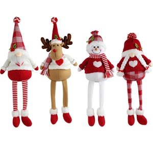 Christmas plush gnomes, snowman and reindeer long leg dolls for holiday home decoration
