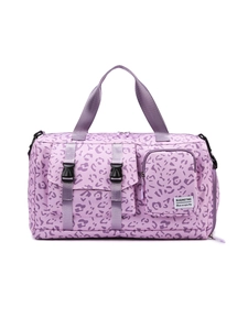 Large Capacity Duffel Bag Nylon Dry Wet Separation Independent Shoe Compartment Sports Fitness Travel Leopard Zebra Print