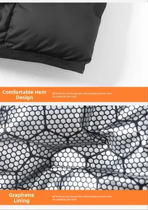 Details der Graphen-Winterjacke mit Wabenfutter und elastischem Saum-Design