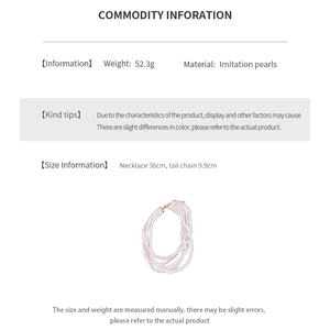Tableau des tailles détaillé pour collier de perles multicouche avec poids et mesures