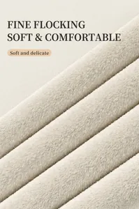 Close-up of soft beige velvet flocking texture on non-slip clothes hangers
