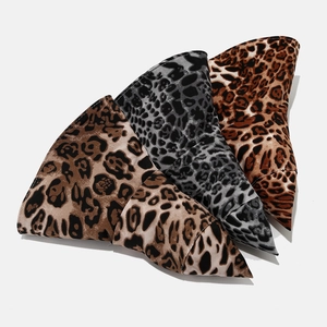 Foldable leopard print wide brim sun hats in three colors for vintage street style