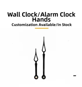 Detail of vintage teardrop hollow black metal clock hands for wall and alarm clocks