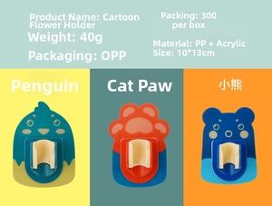 Detailed comparison of penguin, cat claw and bear shower brackets in various colors