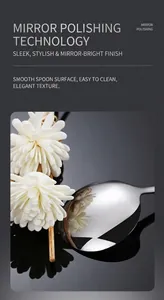 Macro detail of mirror polished stainless steel spoon with high gloss reflective finish