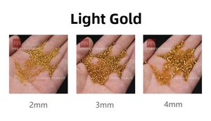 Pale gold silver-lined glass seed beads in 2mm, 3mm, and 4mm sizes for DIY jewelry making