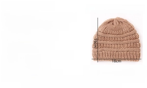 Size chart for baby knit hat with dimensions 19x18cm and 32-56cm head circumference