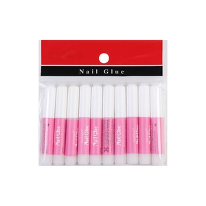Set of 10 pieces 2g professional nail glue for press-on nails in hanging bag packaging