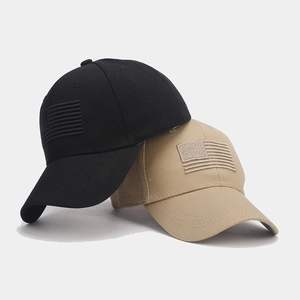 Embroidered US Flag Baseball Cap Cotton Twill Curved Brim Tactical Outdoor Sunshade Hat For Men Women Adjustable