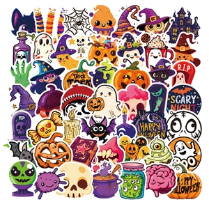 Halloween Cartoon Stickers Set Waterproof Vinyl Decals For Laptop Water Bottle Luggage Helmet Spooky Decor Party Supplies