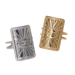Minimalist stainless steel Lucky ring for women available in gold and silver finishes