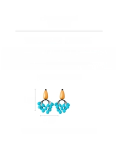 Detailed size chart for bohemian tassel earrings featuring wood and stone elements