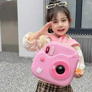 Zainetto Per Bambini A Forma Di Fotocamera Guscio Rigido EVA Luce LED Impermeabile Simpatica Borsa Asilo Ciondolo Fiore