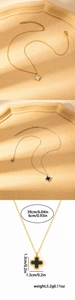 Diagramme de taille du pendentif trèfle indiquant la longueur de chaîne et les poids