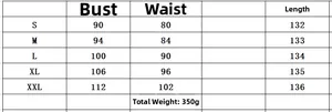 Size chart for high waist belted jumpsuit showing bust, waist, and length measurements