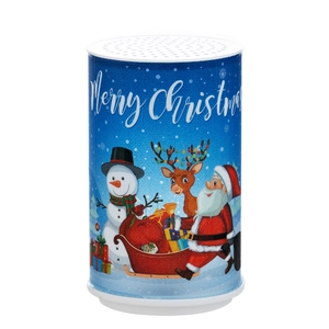Deep blue Christmas night light with Santa illustrations and Merry Christmas text
