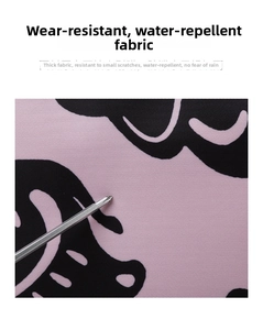 Close-up of durable water-repellent fabric with scratch-resistant texture on travel bag