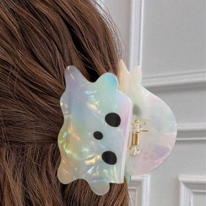 Pince à cheveux fantôme irisée en acétate opale pour coiffure festive d'Halloween