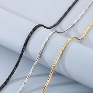 Unisex Stainless Steel Wheat Chain Necklace Minimalist Titanium Steel Dragon Bone Chain Punk Neck Jewelry For Men Women