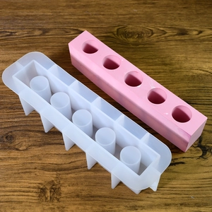 Moule en silicone à 5 trous pour bases de tubes à essai et vases de culture en résine