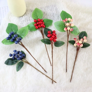 Artificial Berry Branches Foam Plastic Realistic Decorative Stems For Home Vase DIY Christmas Holiday Crafts