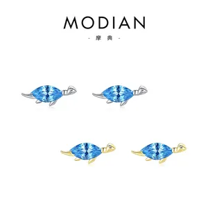 Lot de boucles d'oreilles tortue en argent S925 avec gemmes bleues en or et argent