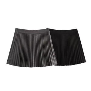 Women High Waist Pleated Skort A-Line Mini Skirt Polyester Sexy Streetwear Fashion