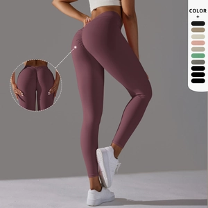 Legging de yoga taille haute à effet push-up rose avec nuancier de couleurs