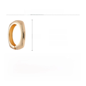 Detailed view of large gold oval hoop earrings with clasp and size 7.5x7.5cm