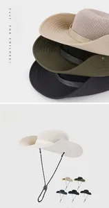 Close-up of breathable mesh fabric and adjustable drawstring on kids' sun visor hat