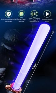 Detail of 77cm telescopic light sword with Type-C charging port and mechanical handle