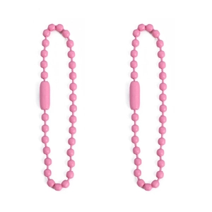 Macro di due catenelle a sfere rosa per gioielli fai-da-te e portachiavi