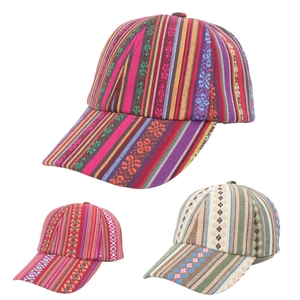 Vintage Ethnic Baseball Cap Bohemian Woven Cotton Polyester Sun Protection Outdoor Casual Adjustable Hat For Men Women