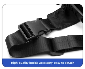 Close-up of durable black nylon strap and high-strength plastic quick-release buckle