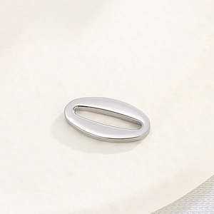 Pendentif ovale creux en acier inoxydable argenté pour la fabrication de bijoux DIY