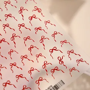 Stickers à ongles minimalistes nœuds rouges avec rubans élégants pour manucure DIY
