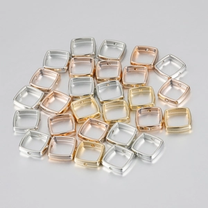 Square CCB plastic spacer beads in gold silver and rose gold for DIY jewelry making