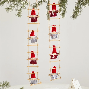 Christmas Santa climbing ladder hanging ornaments for holiday tree and window decor