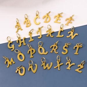 Minimalistische Alphabet Anhänger Aus Edelstahl Buchstaben Charms Für DIY Schmuckherstellung Gold Silber Anhänger Halsketten Damen Zubehör