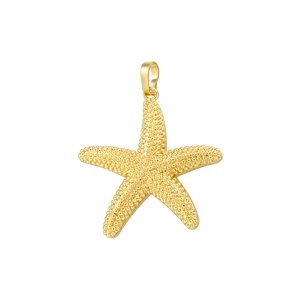 Vintage style gold-plated starfish pendant with textured metallic finish and ring bail