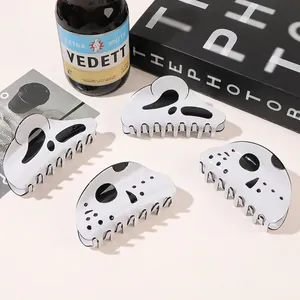 Halloween Hair Claw Clips PVC Ghost Face Skull Dark Style Gothic Hair Accessories For Women Festive Party Headwear