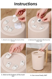Step-by-step installation of adhesive universal wheels on storage boxes for 360-degree rotation