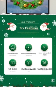 Infographie détaillée des autocollants de Noël 3D double face avec fixation statique