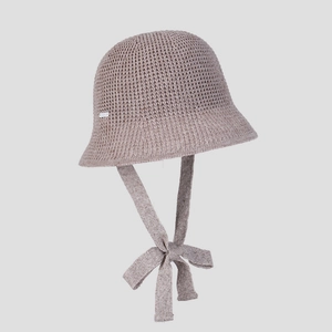 Chapeau Cloche En Tricot Pour Femmes Respirant Style Japonais Avec Longs Rubans Bord Large Protection Solaire